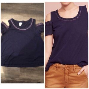 Anthropologie open shoulder top